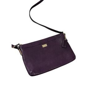 Coach Madison Leather East West Swing Back Crossbody Purse Slim Purple